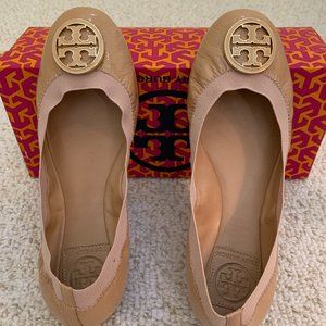 Tory Burch Caroline-Naplak/Elastic Ballet Flats